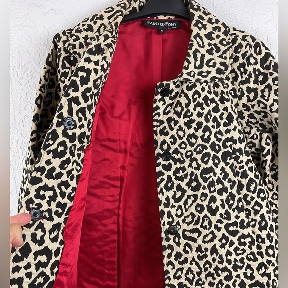 Women’s Painted Pony Leopard Print Swing Coat Size Medium - Picture 11 of 11